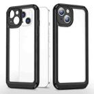 Bright Skin Feel PC + TPU Protective Phone Case For iPhone 13(Black+Black) - 1