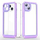 Bright Skin Feel PC + TPU Protective Phone Case For iPhone 13 mini(Purple+Purple) - 1