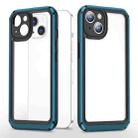 Bright Skin Feel PC + TPU Protective Phone Case For iPhone 13 mini(Black+Blue) - 1
