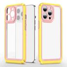 Bright Skin Feel PC + TPU Protective Phone Case For iPhone 12 Pro Max(Pink+Yellow) - 1