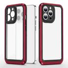 Bright Skin Feel PC + TPU Protective Phone Case For iPhone 12 Pro Max(Black+Red) - 1