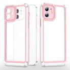 Bright Skin Feel PC + TPU Protective Phone Case For iPhone 12(Pink+White) - 1