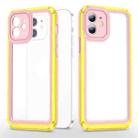 Bright Skin Feel PC + TPU Protective Phone Case For iPhone 12(Pink+Yellow) - 1