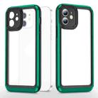 Bright Skin Feel PC + TPU Protective Phone Case For iPhone 12(Black+Dark Green) - 1