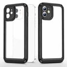 Bright Skin Feel PC + TPU Protective Phone Case For iPhone 12(Black+Black) - 1