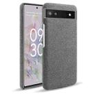For Google Pixel 6a Cloth Coated Hard Plastic Phone Case(Grey) - 1
