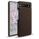 For Google Pixel 6a Cloth Coated Hard Plastic Phone Case(Brown) - 1