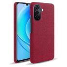 For Huawei Enjoy 50 Cloth Coated Hard Plastic Phone Case(Red) - 1