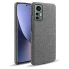 For Xiaomi 12 Lite Eurasian Cloth Coated Hard Plastic Phone Case(Grey) - 1