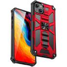 For iPhone 14 Armor Shockproof TPU + PC Magnetic Protective Phone Case with Holder (Red) - 1