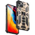 For iPhone 14 Plus Armor Shockproof TPU + PC Magnetic Protective Phone Case with Holder (Gold) - 1