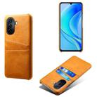 For Huawei Enjoy 50 Dual Card Slots Calf Texture PC Leather Phone Case(Orange) - 1