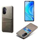 For Huawei Enjoy 50 Dual Card Slots Calf Texture PC Leather Phone Case(Grey) - 1