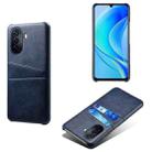 For Huawei Enjoy 50 Dual Card Slots Calf Texture PC Leather Phone Case(Blue) - 1