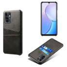 For Huawei Maimang 11 Dual Card Slots Calf Texture PC Leather Phone Case(Black) - 1