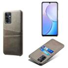 For Huawei Maimang 11 Dual Card Slots Calf Texture PC Leather Phone Case(Grey) - 1