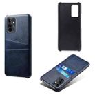 For Huawei Maimang 11 Dual Card Slots Calf Texture PC Leather Phone Case(Blue) - 2