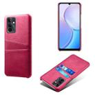 For Huawei Maimang 11 Dual Card Slots Calf Texture PC Leather Phone Case(Rose Red) - 1