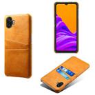 For Samsung Galaxy Xcover6 Pro Dual Card Slots Calf Texture PC Leather Phone Case(Orange) - 1
