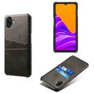 For Samsung Galaxy Xcover6 Pro Dual Card Slots Calf Texture PC Leather Phone Case(Black) - 1