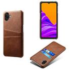 For Samsung Galaxy Xcover6 Pro Dual Card Slots Calf Texture PC Leather Phone Case(Brown) - 1