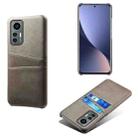 For Xiaomi 12 Lite Eurasian Dual Card Slots Calf Texture PC Leather Phone Case(Grey) - 1