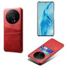 For Xiaomi 12S Ultra Dual Card Slots Calf Texture PC Leather Phone Case(Red) - 1