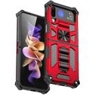 For Samsung Galaxy Z Flip4 Armor Shockproof TPU + PC Magnetic Protective Phone Case with Holder(Red) - 1