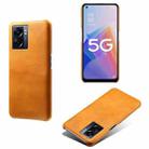 For OPPO A57 5G Calf Texture PC + PU Phone Case(Orange) - 1