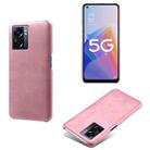 For OPPO A57 5G Calf Texture PC + PU Phone Case(Pink) - 1
