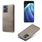 For OPPO Reno7 A Calf Texture PC + PU Phone Case(Grey) - 1