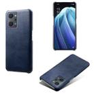 For OPPO Reno7 A Calf Texture PC + PU Phone Case(Blue) - 1