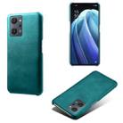 For OPPO Reno7 A Calf Texture PC + PU Phone Case(Green) - 1