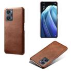 For OPPO Reno7 A Calf Texture PC + PU Phone Case(Brown) - 1