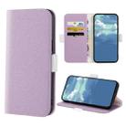 For OPPO A15 Candy Color Litchi Texture Leather Phone Case(Light Purple) - 1