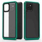 For Samsung Galaxy A03 164mm Bright Skin Feel PC + TPU Protective Phone Case(Black+Dark Green) - 1