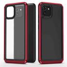 For Samsung Galaxy A03 164mm Bright Skin Feel PC + TPU Protective Phone Case(Black+Red) - 1