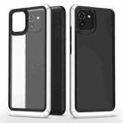 For Samsung Galaxy A03 164mm Bright Skin Feel PC + TPU Protective Phone Case(Black+White) - 1