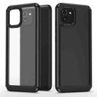 For Samsung Galaxy A03 164mm Bright Skin Feel PC + TPU Protective Phone Case(Black+Black) - 1