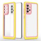 For Samsung Galaxy A52 5G / 4G Bright Skin Feel PC + TPU Protective Phone Case(Pink+Yellow) - 1