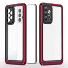 For Samsung Galaxy A52 5G / 4G Bright Skin Feel PC + TPU Protective Phone Case(Black+Red) - 1