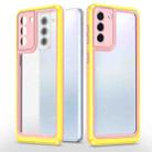 For Samsung Galaxy S21 5G Bright Skin Feel PC + TPU Protective Phone Case(Pink+Yellow) - 1