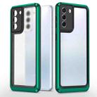 For Samsung Galaxy S21 5G Bright Skin Feel PC + TPU Protective Phone Case(Black+Dark Green) - 1