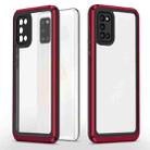 For Samsung Galaxy A02s / A03s / A02 Bright Skin Feel PC + TPU Protective Phone Case(Black+Red) - 1