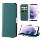 For Samsung Galaxy S21+ 5G Candy Color Litchi Texture Leather Phone Case(Dark Green) - 1