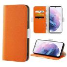 For Samsung Galaxy S21+ 5G Candy Color Litchi Texture Leather Phone Case(Orange) - 1