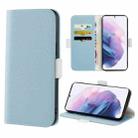 For Samsung Galaxy S21+ 5G Candy Color Litchi Texture Leather Phone Case(Light Blue) - 1