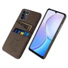 For Huawei Maimang 11 Cloth Coated Hard Plastic Card Slots Phone Case(Brown) - 1