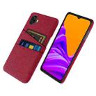 For Samsung Galaxy Xcover6 Pro Cloth Coated Hard Plastic Card Slots Phone Case(Red) - 1