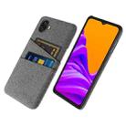 For Samsung Galaxy Xcover6 Pro Cloth Coated Hard Plastic Card Slots Phone Case(Grey) - 1